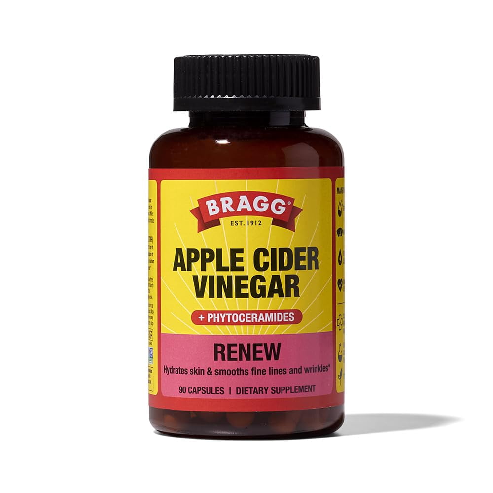 Bragg Renew Apple Cider Vinegar Capsules with Phytoceramides, 90 Ea..