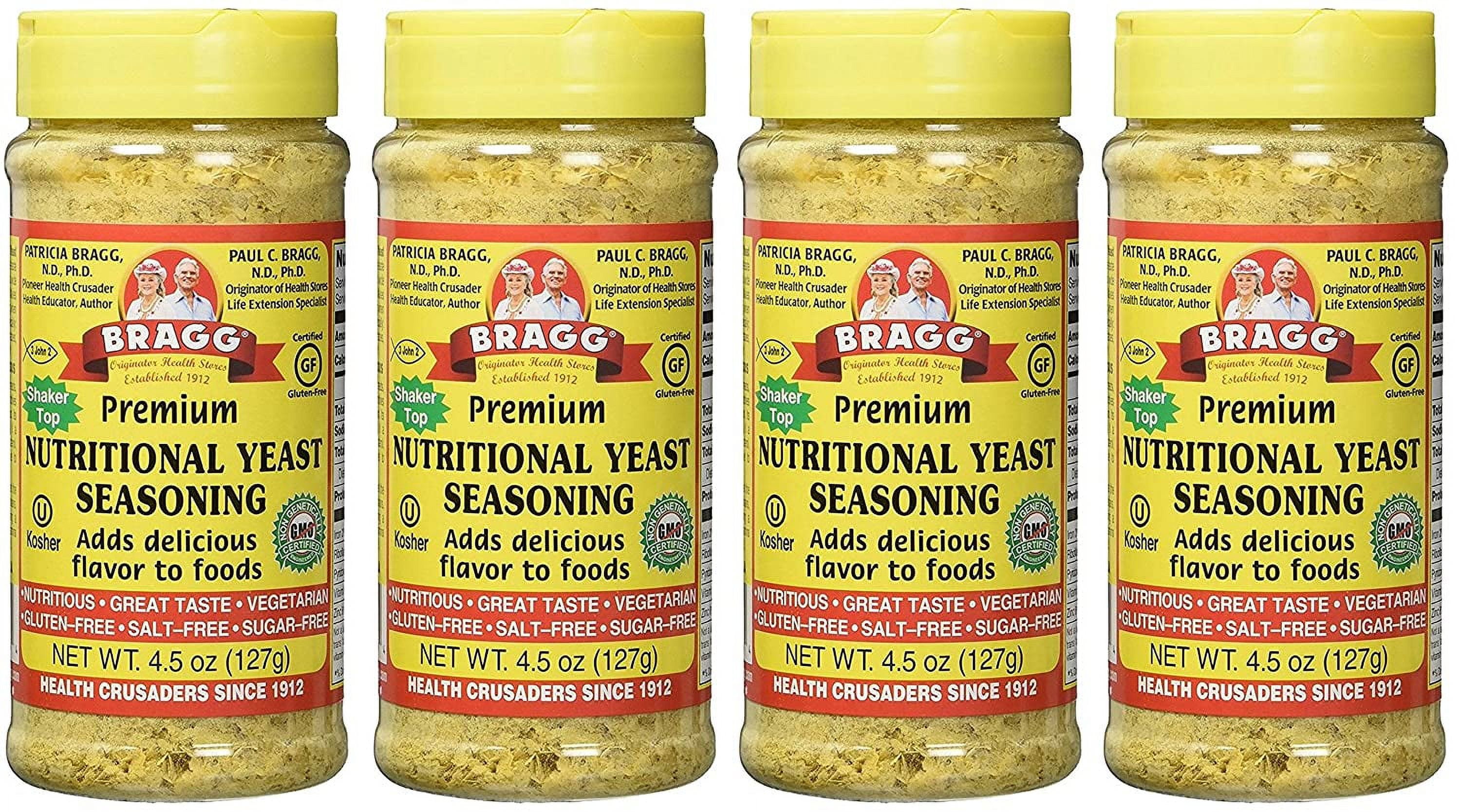 Bragg VgyckQ Nutritional Yeast Seasoning, Premium, 4.5 oz (4 Pack)