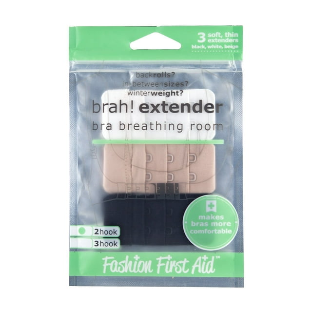 Brah! Extenders 2 Hook bra extension 3 pack (White, Beige, Black