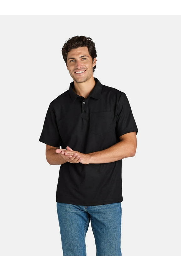 Men's Polo Work Shirt with Short Sleeves, Sizes S-5XL