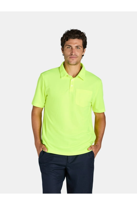 Men's Polo Work Shirt with Short Sleeves, Sizes S-5XL
