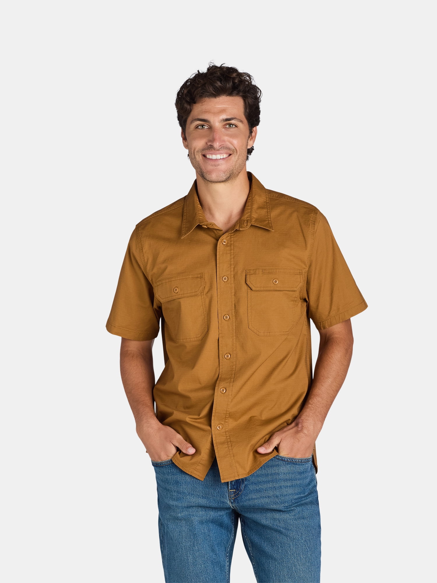 Brahma Men's Ripstop Short-sleeves Work Shirt, Sizes S-5XL