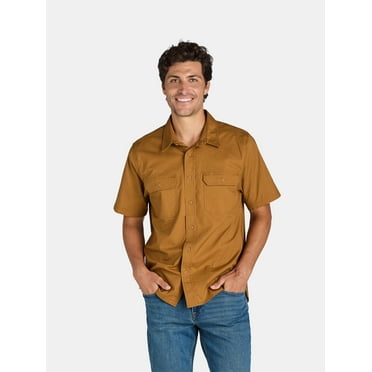 Brahma Men's Ripstop Shirt with Short Sleeves, Sizes S-5XL