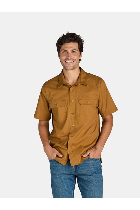 Men's Ripstop Short-sleeves Work Shirt, Sizes S-5XL