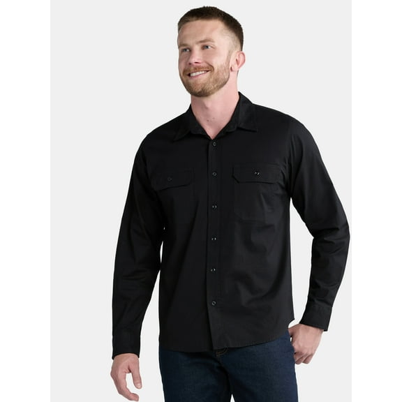 Brahma Men's Ripstop Work Shirt with Long Sleeves, Sizes S-5XL