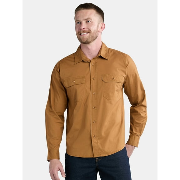 Brahma Men's Ripstop Work Shirt with Long Sleeves, Sizes S-5XL
