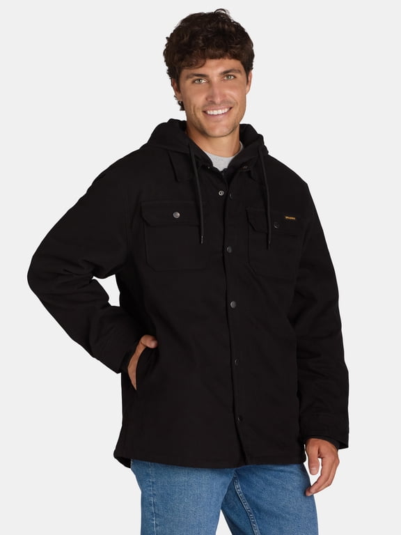 Men's Shirt Jacket with Hood, Sizes S-3XL