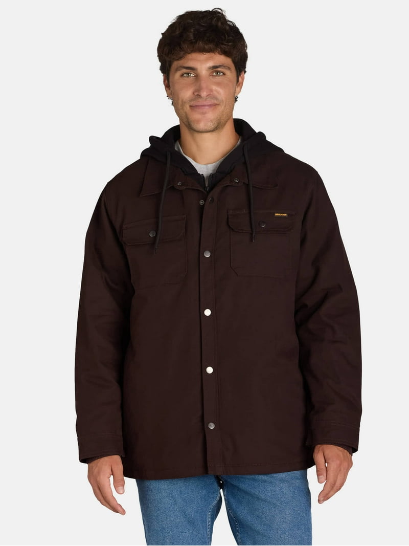 Brahma Men's Rugged Shirt Jacket with Hood, Sizes S-3XL, 100