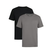 Brahma Men's Pocket T-Shirts Moisture-Wicking Short Sleeve Work Shirt, Black/Grey, 2-Pack