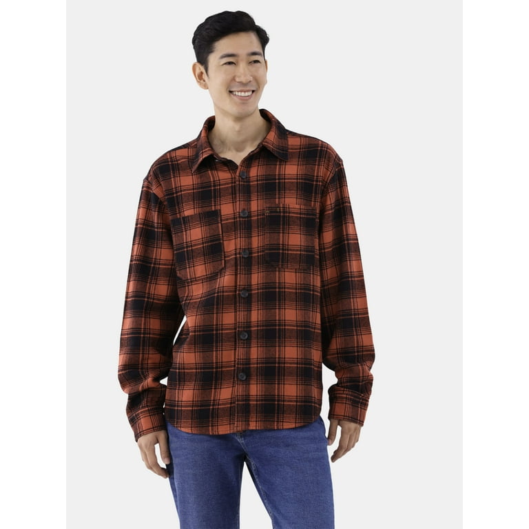 Brahma Men's Work Flannel Shirt with Long Sleeves, Sizes S-3XL