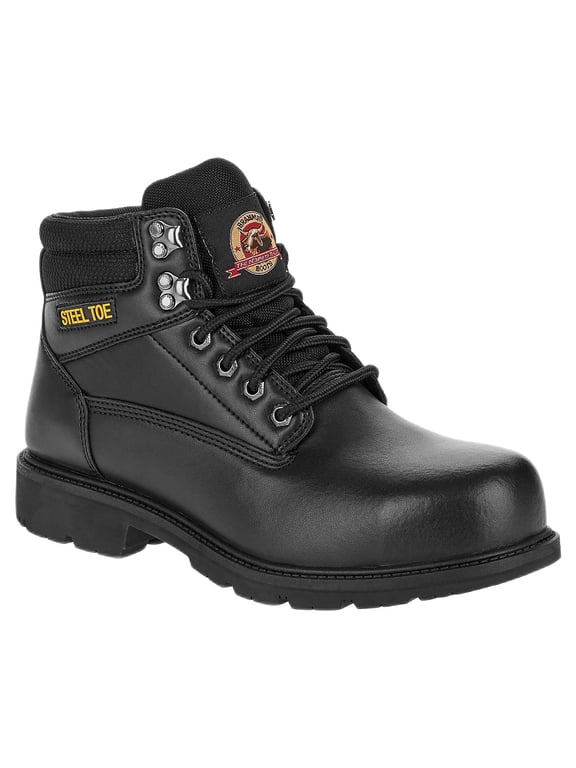 Men's Gus 6 in Steel Toe Work Boots, Wide Width, Black