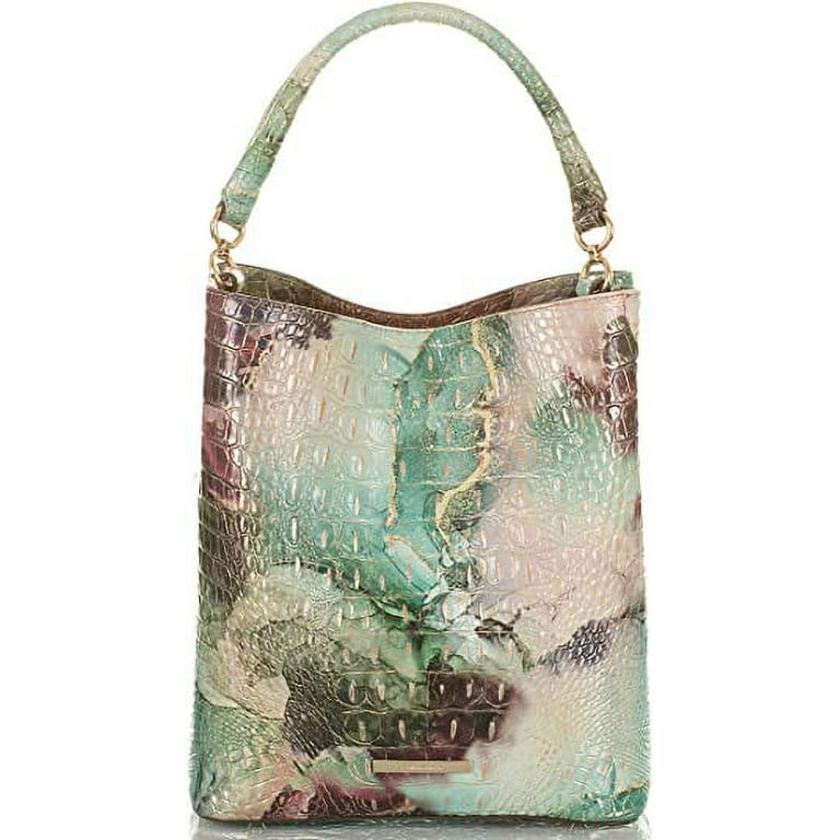 Brahmin Amelia Nirvana Melbourne Croc embossed Leather Bucket Bag Satchel