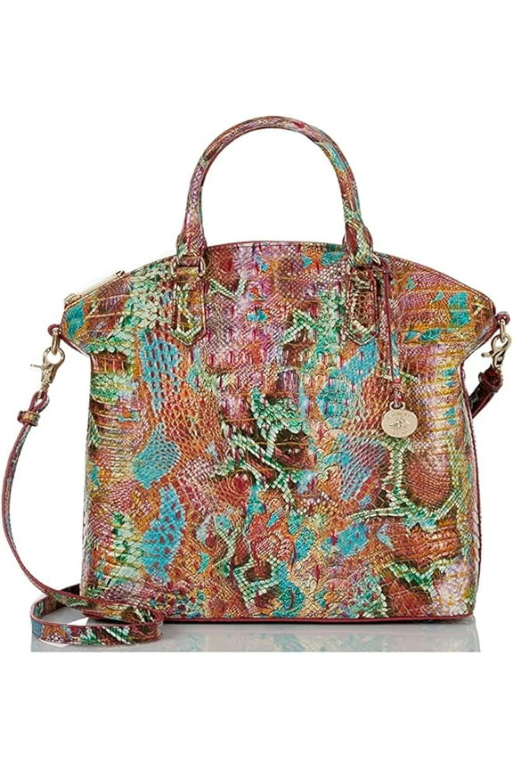 Large Duxbury Reservoir Orange/Blue/Green Satchel