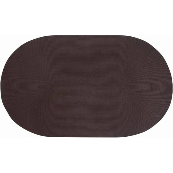 Braid Collection is Durable  Stain Reversible Indoor Area Utility Rug 100% Polypropylene in Vibrant Colors, 20" x 30" Oval, Chocolate Solid