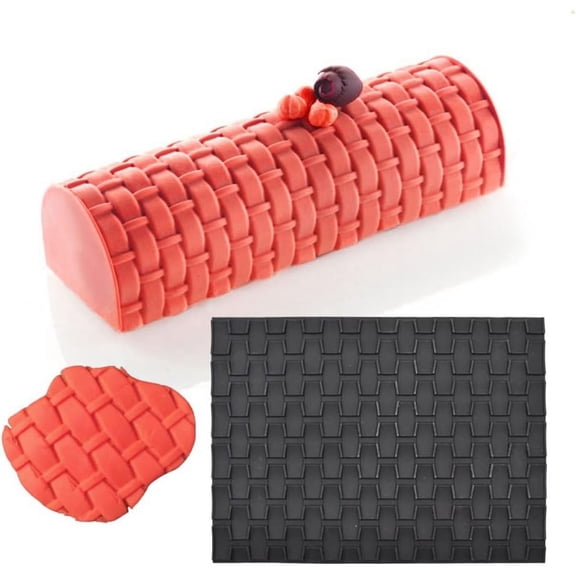 ABPETE Braid & Bark Texture Fondant Mat,Silicone Impression Mold for Mousse, Swiss Roll & Sugarcraft Cake Decorating