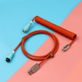 thumbnail image 1 of Braid Shielded USB to Typc C Coiled Keyboard Cable for Mechanical Keyboard Data Charging Extension, 1 of 5