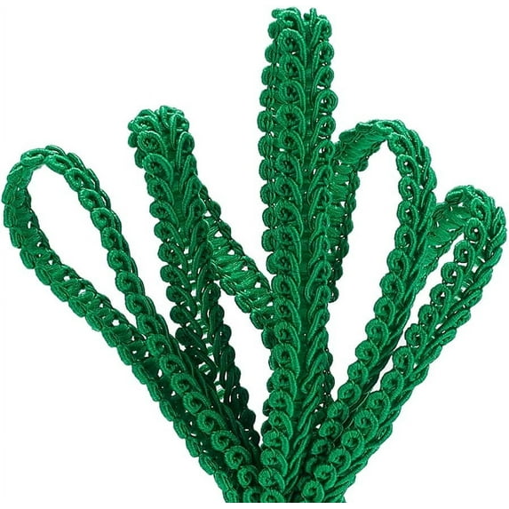 Braid Tirm for Sewing 27 Yards 1/4 inch Green Gimp Ribbon Polyester Basic Fringe for DIY Crafts Jewelry Making