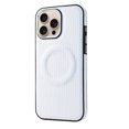 thumbnail image 1 of Braid Woven Pattern Desgin PU Leather Case for iPhone 16 Pro Max, Shockproof Protective, Compatible with Magsafe, Support Wireless Charging Slim Phone Case for iPhone 16 Pro Max, White, 1 of 5
