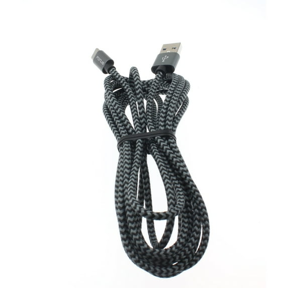 Braided 10ft Long Type-C USB Cable Wire Sync X1N for LG Q7 Plus, Google Nexus 5X, G8 ThinQ, G7 ThinQ, G Pad X II 10.1, Stylo 4 Plus - Microsoft Surface Go (10"), Lumia 950 - Motorola One
