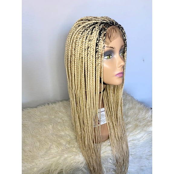 Braided- 1b 613 knotless braids sheshopperhairplace's Hand braided cornrows tribal braids wig Beth tribal braids made on lace closure 4 by 4Beth tribal braids