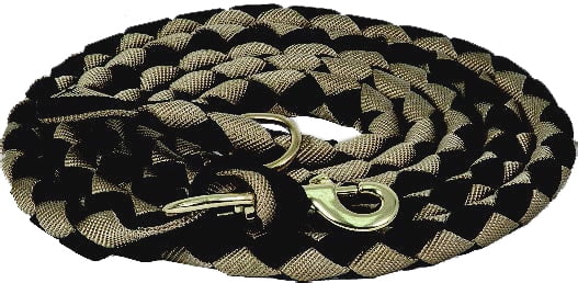 Tan Braided Rope Braided 9' Loping Lead Rope, Black & Tan - Walmart.com
