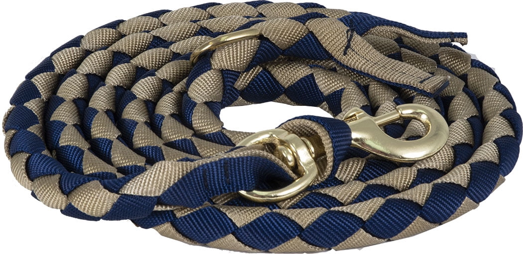 Tan Braided Rope Braided 9' Loping Lead Rope, Navy & Tan - Walmart.com