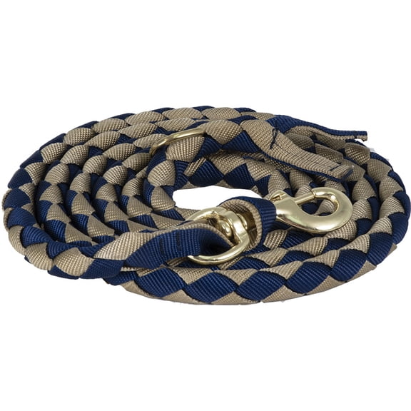 Braided 9' Loping Lead Rope, Navy & Tan