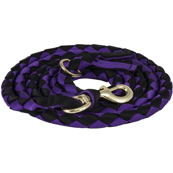Braided 9' Loping Lead Rope, Purple & Black