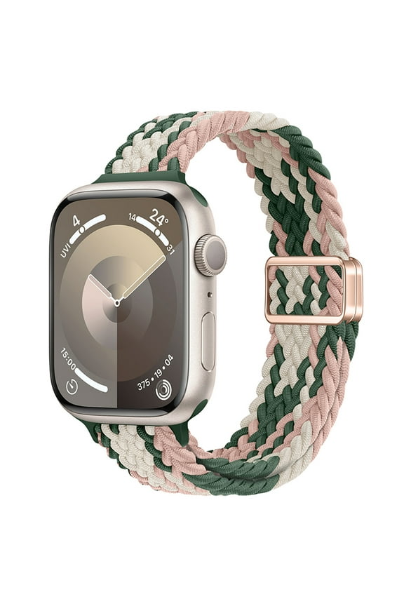 Braided Band With Magnetic Snap Compatible for Apple Watch Band 38mm 40mm 41mm, Colorful Soft Breathable Nylon Sport Loop Strap Bracelet for iWatch Series 9 8 7 6 SE 5 4 3 2 1, F