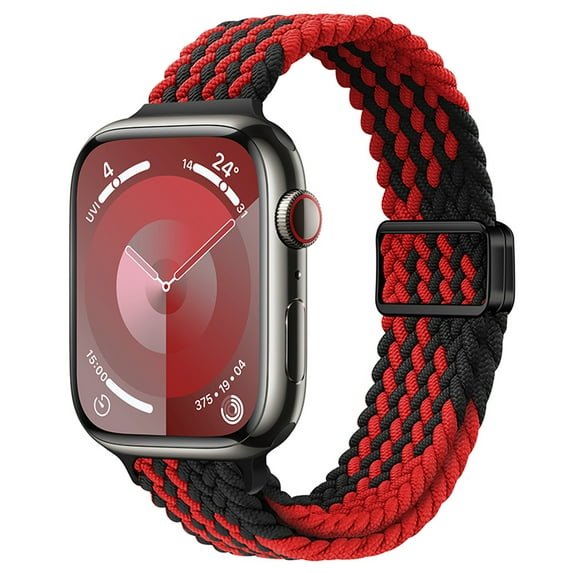 Braided Band With Magnetic Snap Compatible for Apple Watch Band 38mm 40mm 41mm, Colorful Soft Breathable Nylon Sport Loop Strap Bracelet for iWatch Series 9 8 7 6 SE 5 4 3 2 1, B