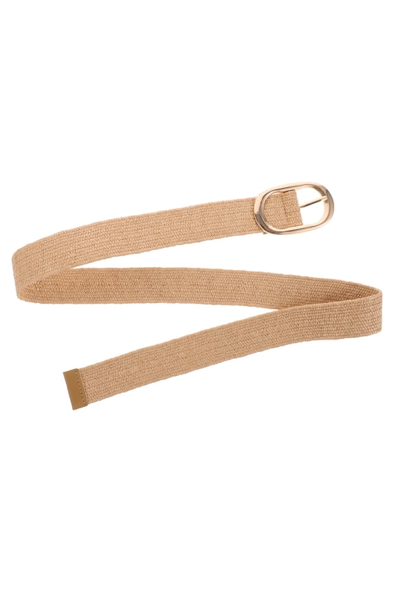 Braided Belt Rattan Belts for Women Dress Waist with Buckle Women's Miss Straw Jeans Accessories Alloy Pp