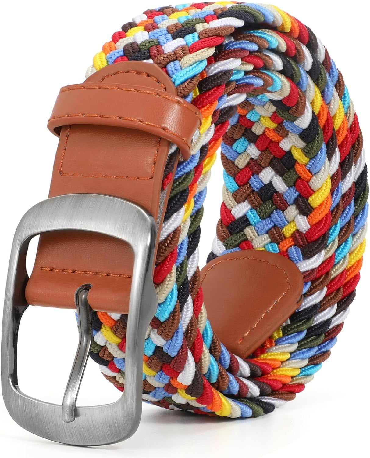Braided Belt Stretch Belt for Men and Women Multicolored 