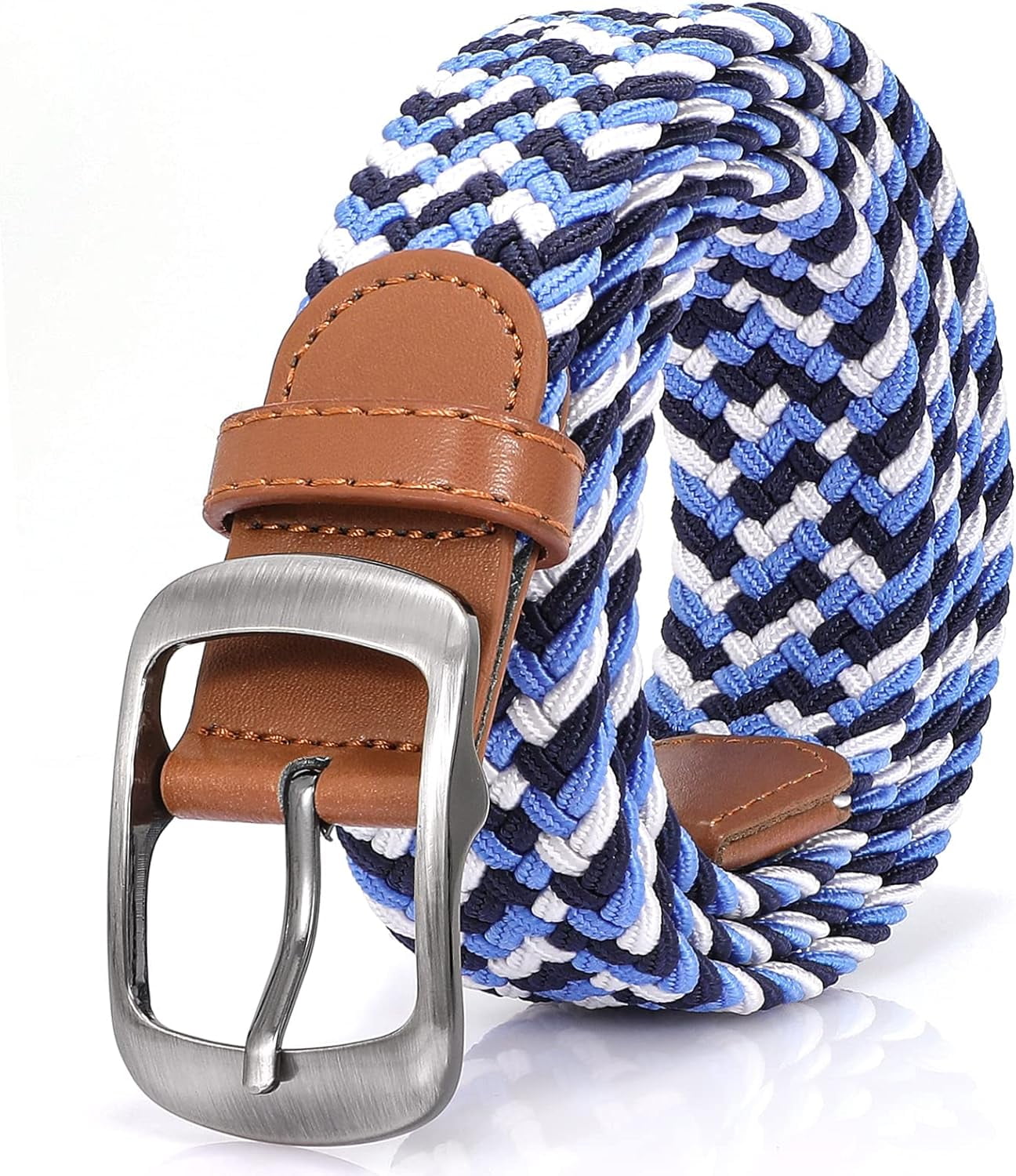 Braided Belt Stretch Belt for Men and Women Multicolored Woven
