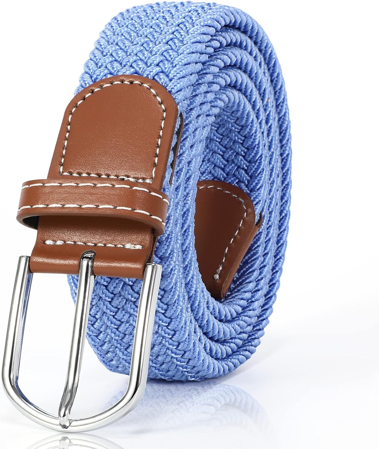 8617 Unisex Braided Stretch Belts, Multicolored Elastic Woven Golf Jean Braided Belt Stretch Belt for Men and Women Multicolored  main image 2