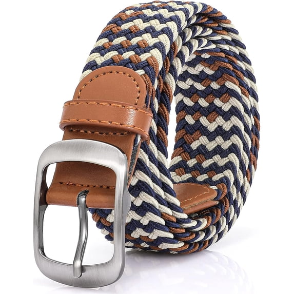 Braided Belt Stretch Belt for Men and Women Multicolored Woven Golf Belt Elastic Jean Belts