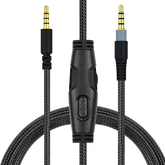 Braided Cable Extension Cable for Cloud Headset Cable with Mute Volume Control Portable Aux-Cable Wire