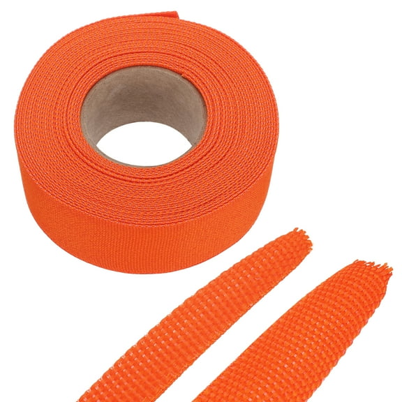 Uxcell 1 Count Braided Cable Sleeves, PET Heat Shrinkable Cord Protector Orange 1 1/4inch x 33ft