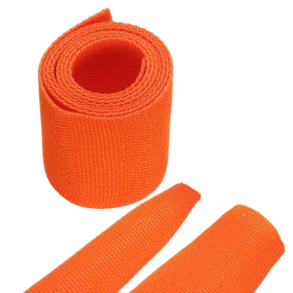 Uxcell 1 Count Braided Cable Sleeves, PET Heat Shrinkable Cord Protector Orange 1 3/8inch x 3ft