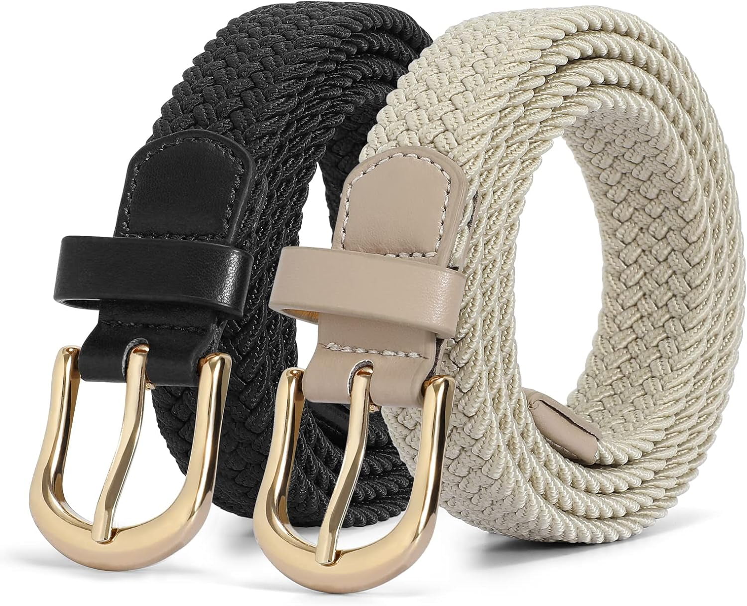 Braided Woven Elastic Stretch Waist Belt Canvas Casual Belt for Jeans Pants 30200 Knitted Woven Elastic Stretch Fabric Casual Jeans Belt  main image 3
