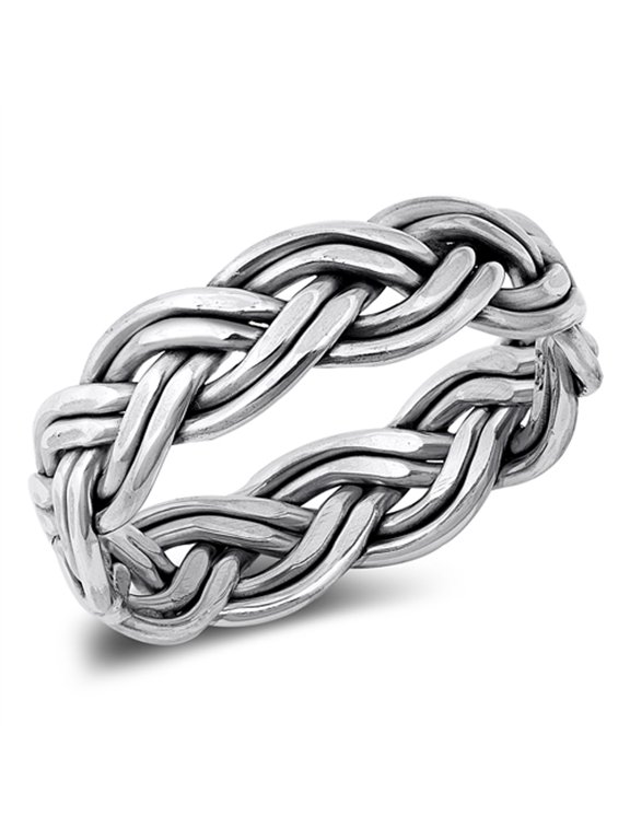 Braided Celtic Knot Wholesale Ring .925 Sterling Silver Band Jewelry Female Male Unisex Size 10