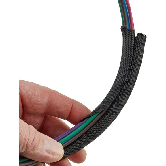 Braided Cloth Split Wire Loom Wrap, 1/4 Inch, 30 Foot Wire Sleeve