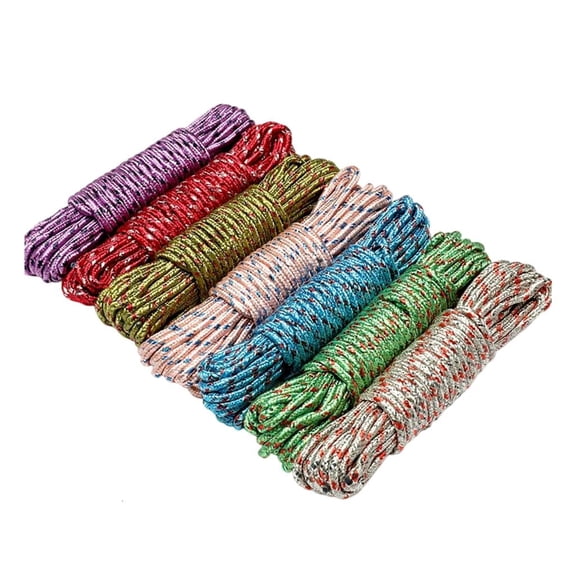 Braided Clothesline Cord Weather Resistant Camping Gear Double Color Option
