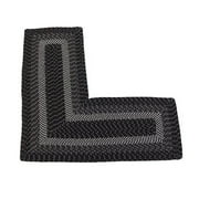 Better Trends Braided L-Shaped Ombre Black Country Kitchen Rug, 68"