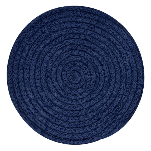Braided Cotton Rope Placemat 7.1 Inch Navy Blue Heat Resistant Table Pad For Dining Kitchen 1 Piece
