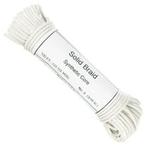 Braided Cotton Sash Cord - Natural White Cotton Cording with Reinforced Synthetic Core - 3/16-Inch and 1/4-Inch Diameters - 100-Foot Hanks - Ideal for Indoor & Outdoor Utility