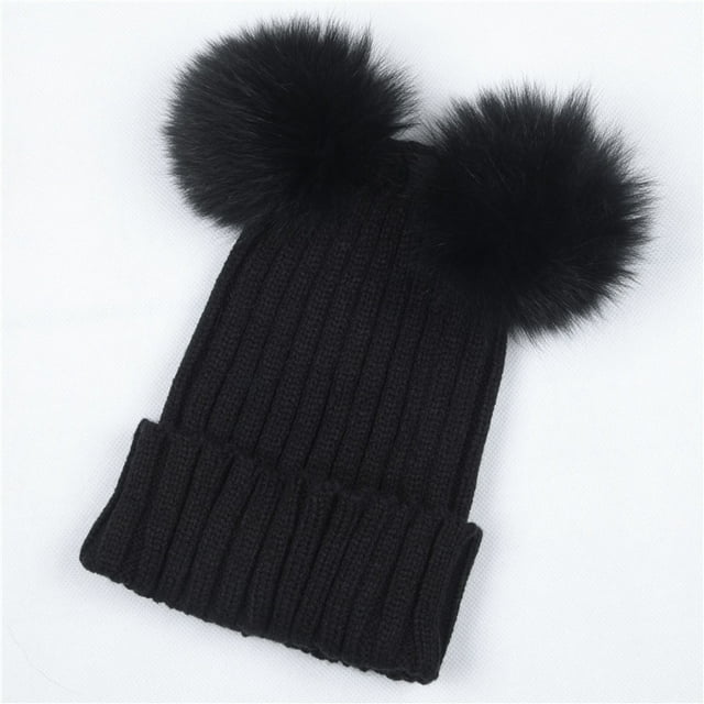Braided Crochet Wool Knit Beanie Beret Ski Ball Cap Baggy Womens Winter Warm Hat