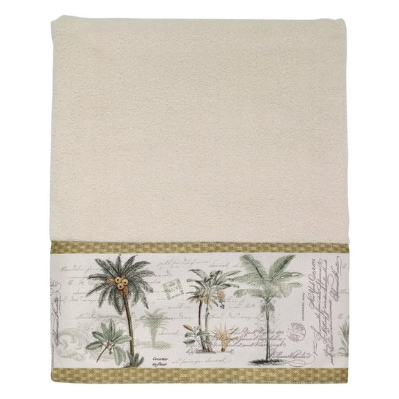 Braided Cuff Embroidered Fingertip Towel - Rattan