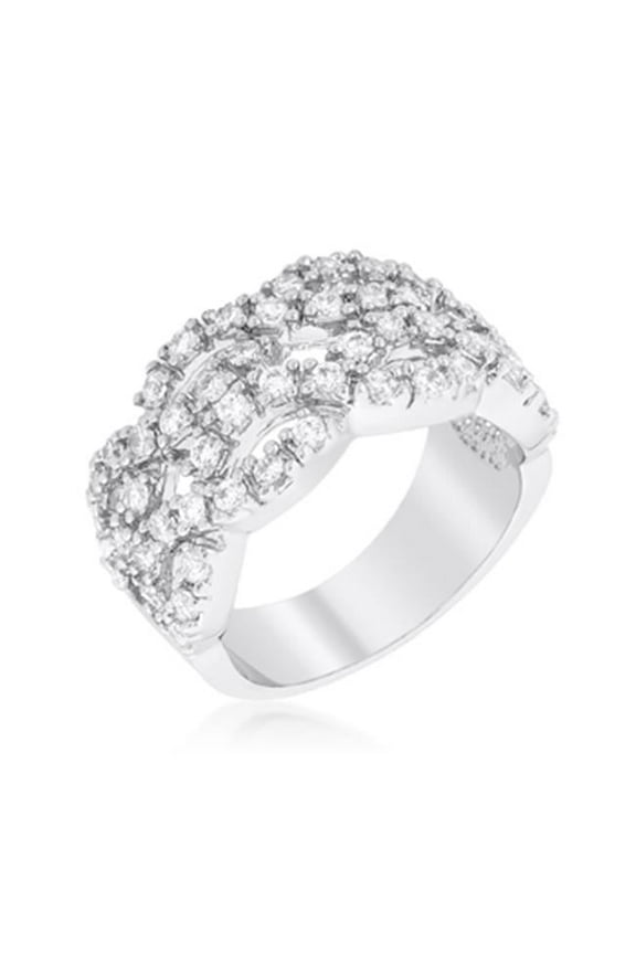 Braided Cz Cocktail Ring - Size 08