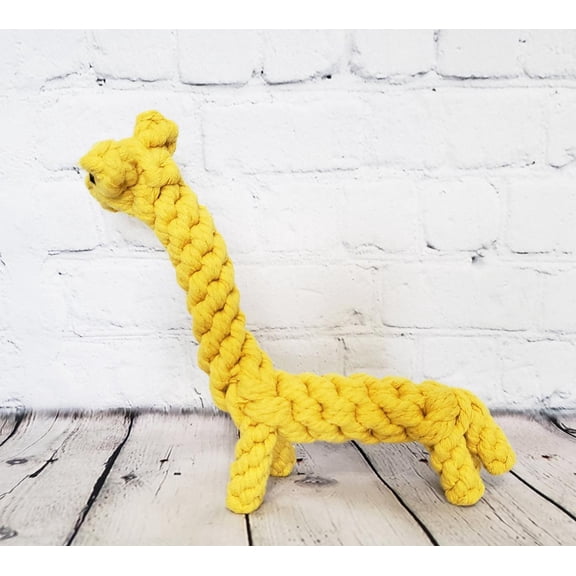 Braided Dog Giraffe Toy - Small Dog Tug Toy - Animal Rope Dog Toy Collection - Cute Dog Toy for Dog Chewers - Braided Puppy Toys - Giraffe Dog Toy