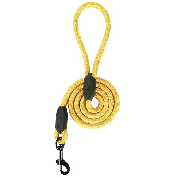 Braided Dog Leash With Reflective Stitching Durable Walking Lead And Comfortable Handle For Small Dog Breeds Yellow-0.6X120Cm
